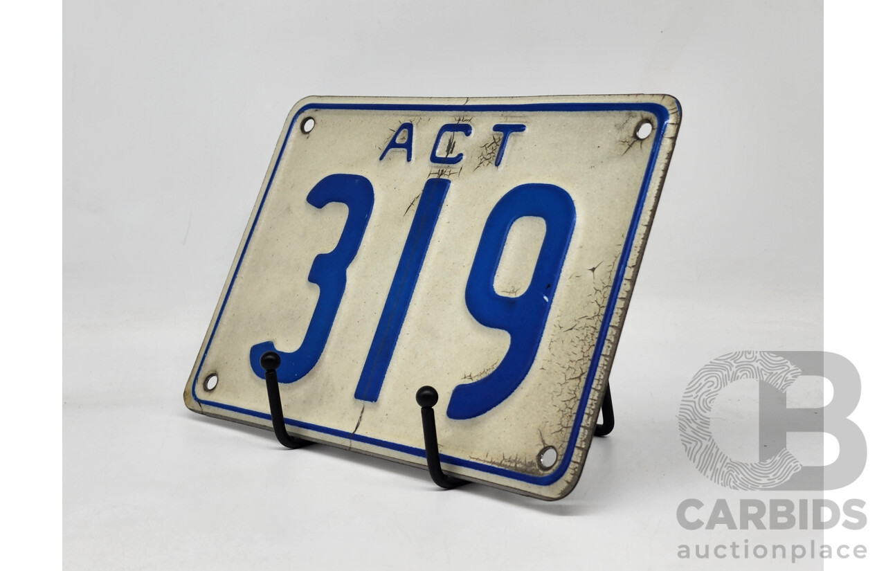 ACT 3 Digit Numerical Motor Vehicle Number Plate - 319