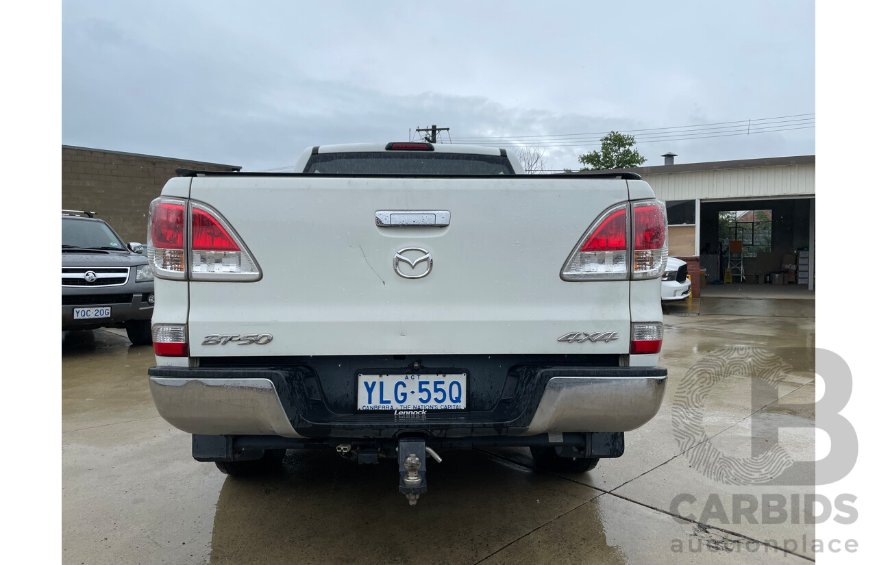 09/13 Mazda Bt-50 XTR (4x4) 4x4  Dual Cab Utility White 3.2L