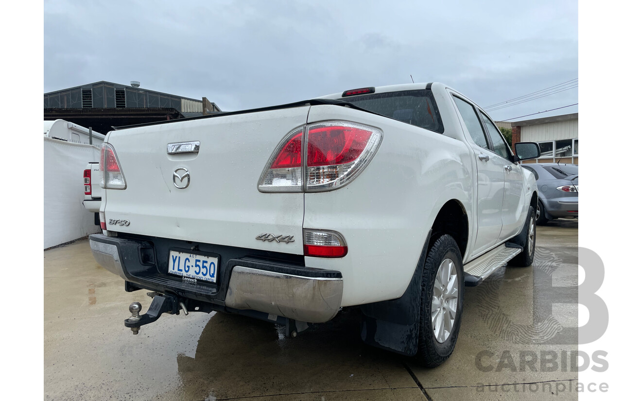 09/13 Mazda Bt-50 XTR (4x4) 4x4  Dual Cab Utility White 3.2L