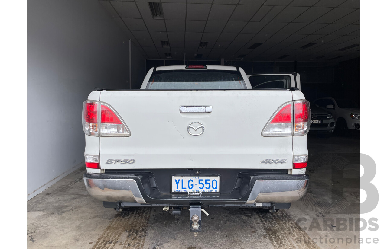09/13 Mazda Bt-50 XTR (4x4) 4x4  Dual Cab Utility White 3.2L