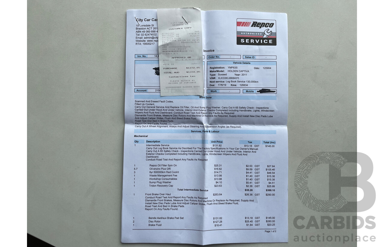 10/2011 Holden Captiva 7 LX (4x4) CG SERIES II 4d Wagon White 3.0L