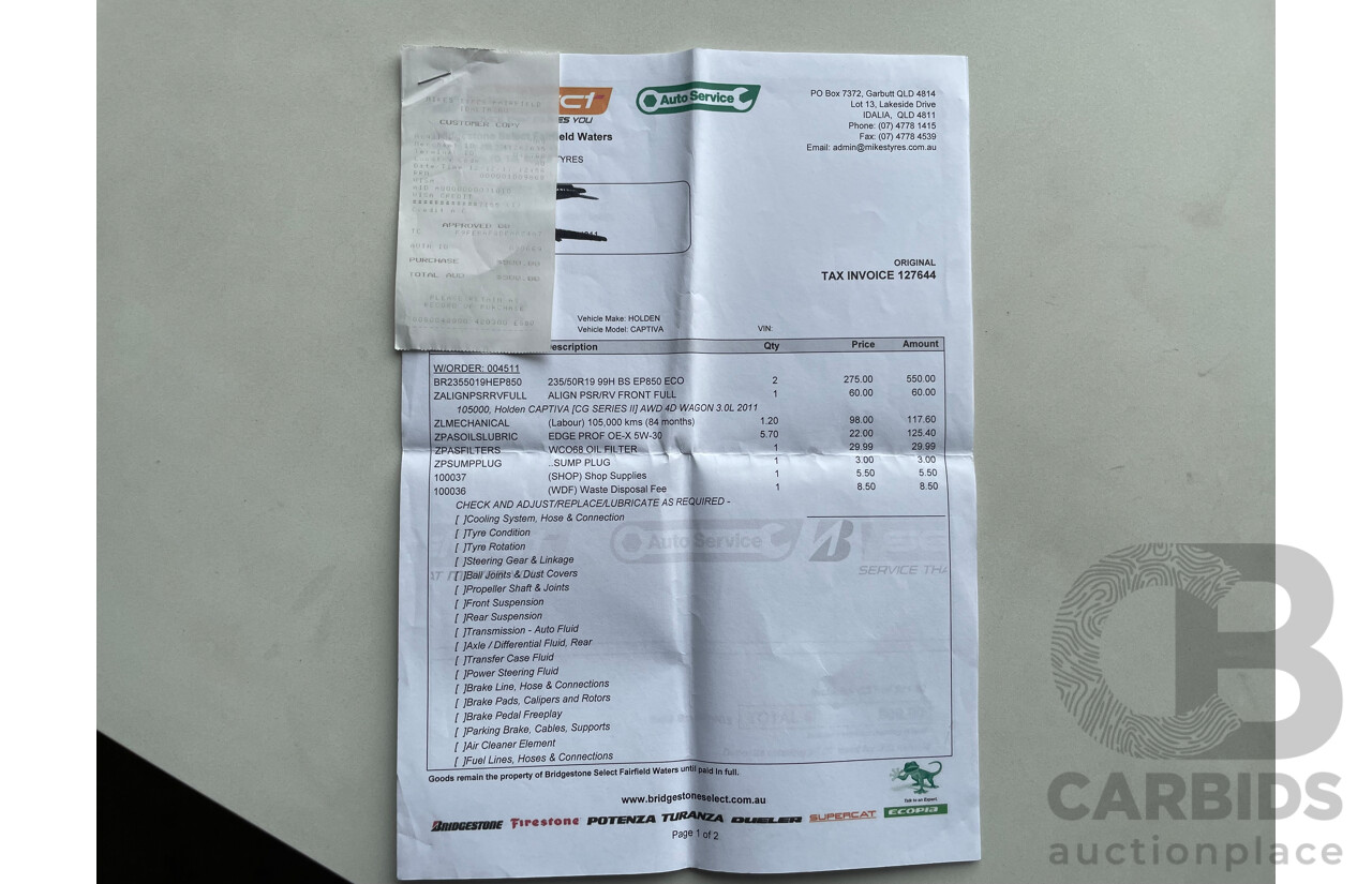 10/2011 Holden Captiva 7 LX (4x4) CG SERIES II 4d Wagon White 3.0L