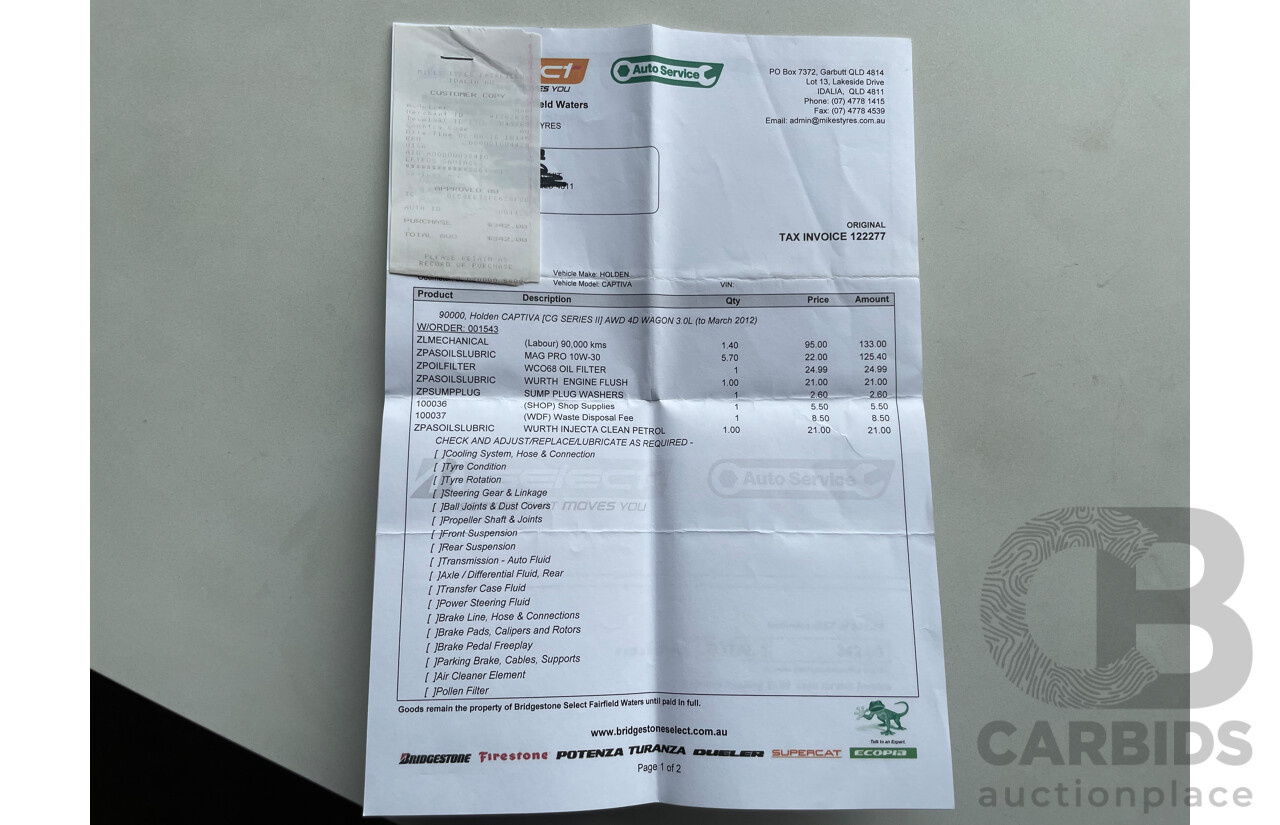 10/2011 Holden Captiva 7 LX (4x4) CG SERIES II 4d Wagon White 3.0L