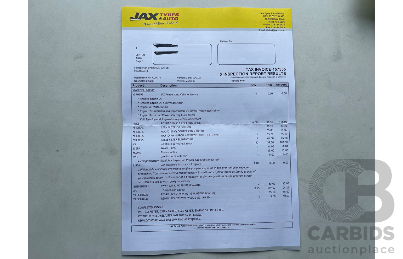 6/2011 Mazda Mazda3 Diesel MZR-CD BL 11 UPGRADE 4d Sedan White 2.2L