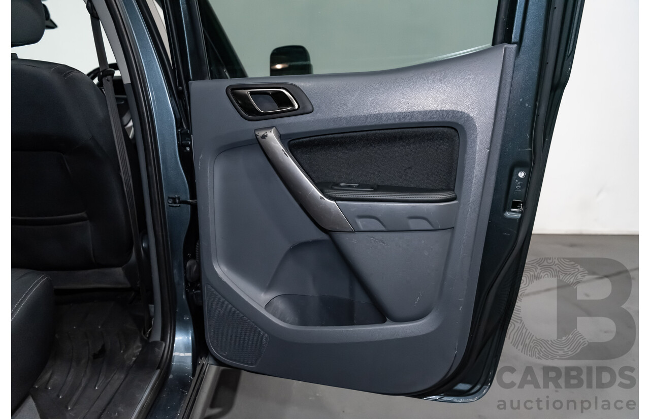 9/2015 Ford Ranger XLT 3.2 (4x4) PX MKII Dual Cab Tray Back Utility Metallic Grey Turbo Diesel 3.2L