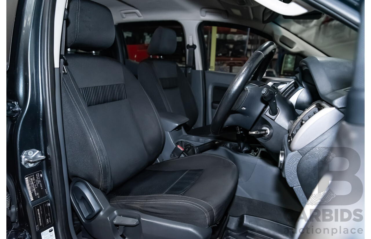 9/2015 Ford Ranger XLT 3.2 (4x4) PX MKII Dual Cab Tray Back Utility Metallic Grey Turbo Diesel 3.2L