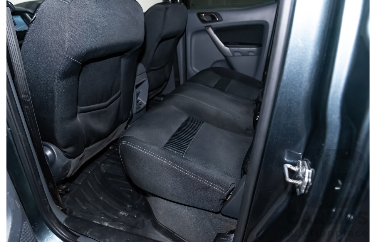 9/2015 Ford Ranger XLT 3.2 (4x4) PX MKII Dual Cab Tray Back Utility Metallic Grey Turbo Diesel 3.2L