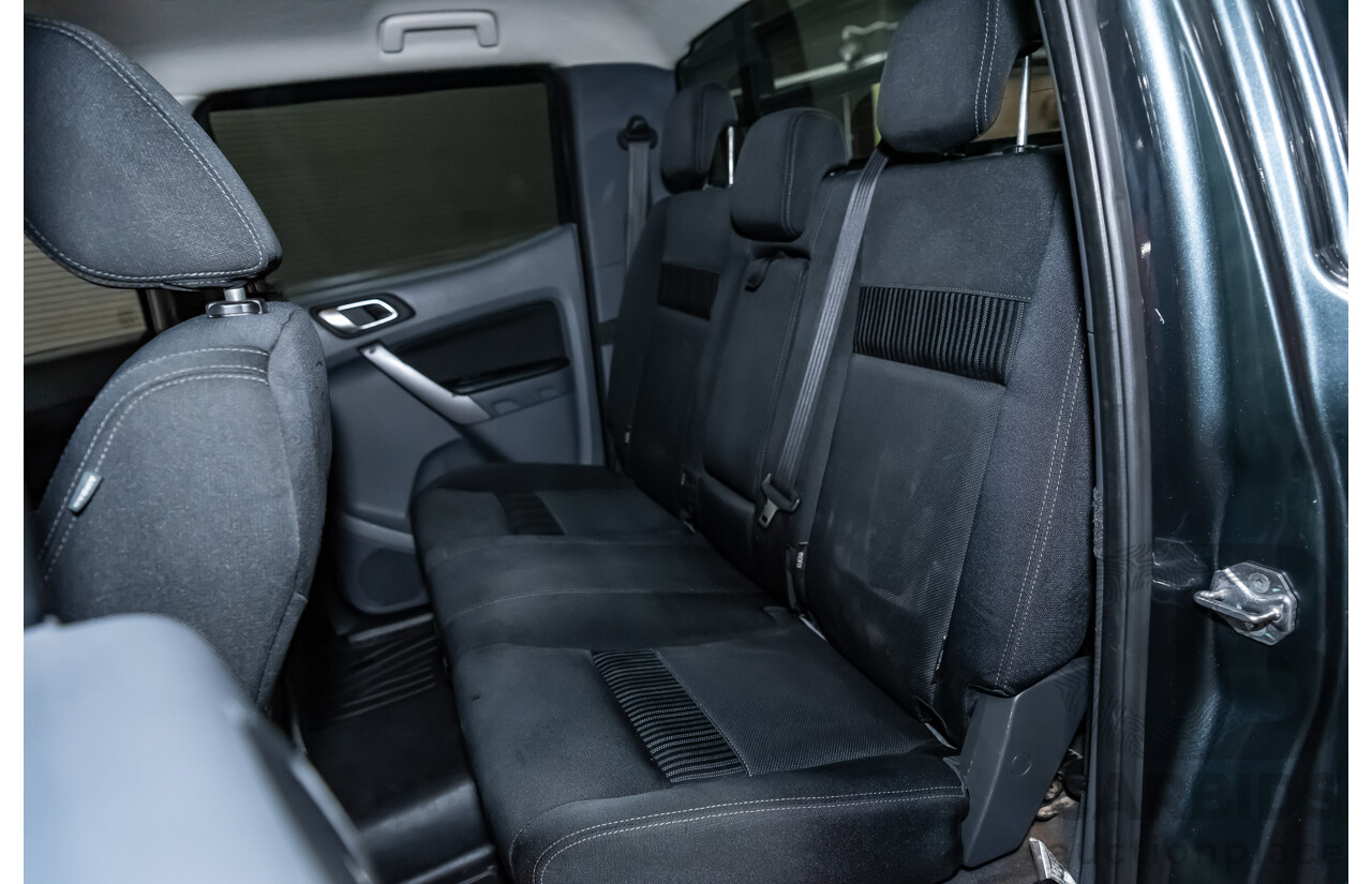 9/2015 Ford Ranger XLT 3.2 (4x4) PX MKII Dual Cab Tray Back Utility Metallic Grey Turbo Diesel 3.2L