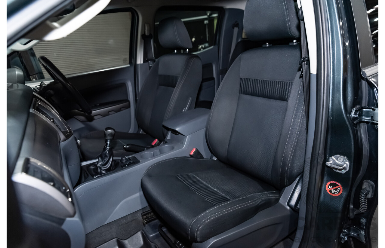 9/2015 Ford Ranger XLT 3.2 (4x4) PX MKII Dual Cab Tray Back Utility Metallic Grey Turbo Diesel 3.2L