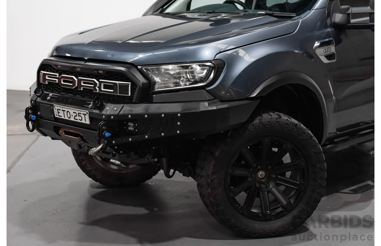 9/2015 Ford Ranger XLT 3.2 (4x4) PX MKII Dual Cab Tray Back Utility Metallic Grey Turbo Diesel 3.2L