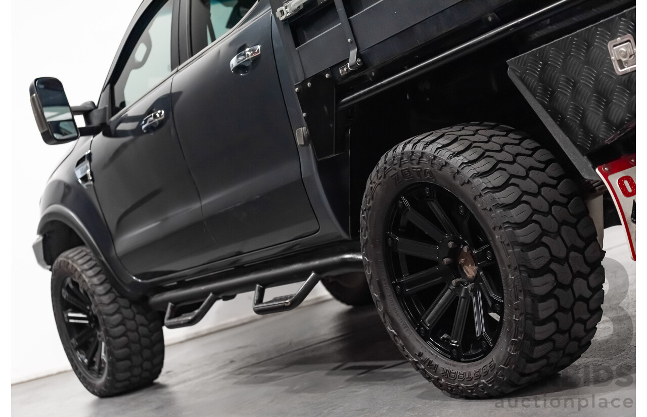 9/2015 Ford Ranger XLT 3.2 (4x4) PX MKII Dual Cab Tray Back Utility Metallic Grey Turbo Diesel 3.2L