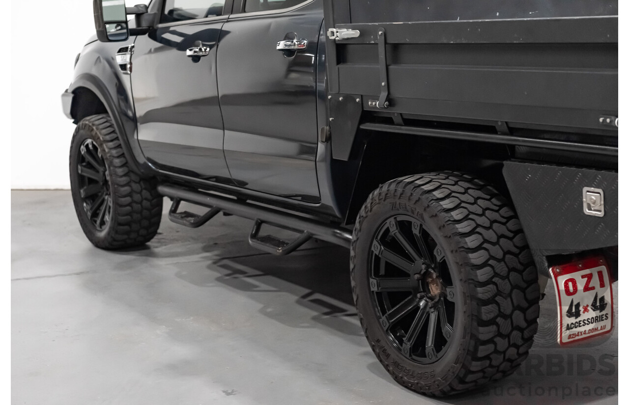 9/2015 Ford Ranger XLT 3.2 (4x4) PX MKII Dual Cab Tray Back Utility Metallic Grey Turbo Diesel 3.2L