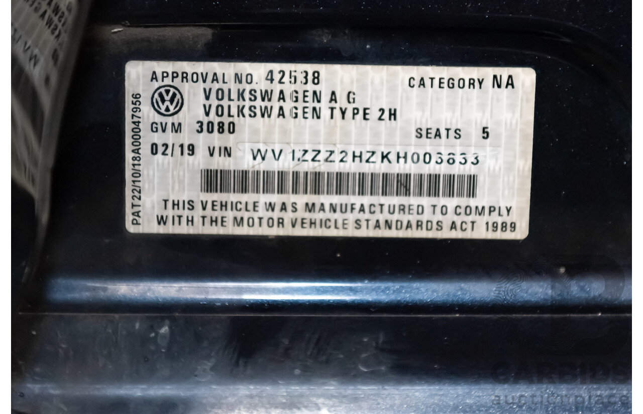 02/2019 Volkswagen Amarok TDI550 Highline V6 4Motion (4x4) 2H MY19 Dual Cab Utility Blue Metallic Turbo Diesel V6 3.0L