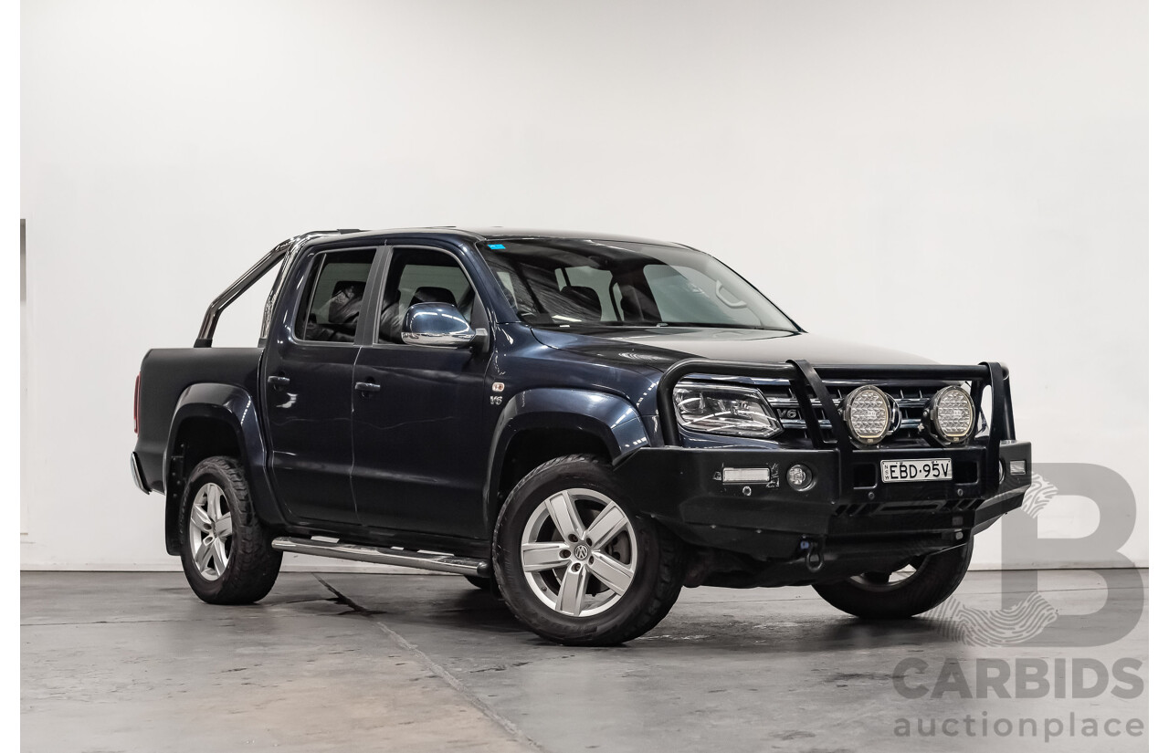 02/2019 Volkswagen Amarok TDI550 Highline V6 4Motion (4x4) 2H MY19 Dual Cab Utility Blue Metallic Turbo Diesel V6 3.0L