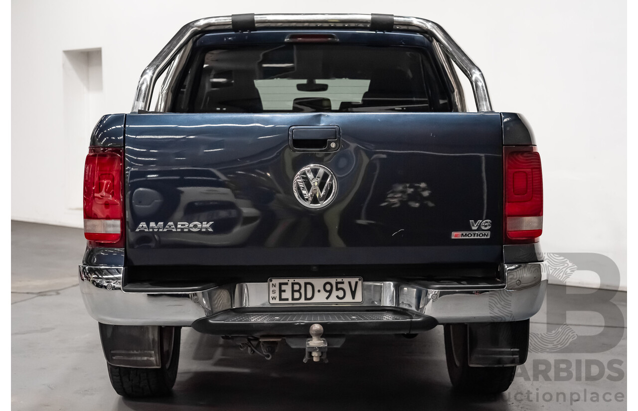 02/2019 Volkswagen Amarok TDI550 Highline V6 4Motion (4x4) 2H MY19 Dual Cab Utility Blue Metallic Turbo Diesel V6 3.0L