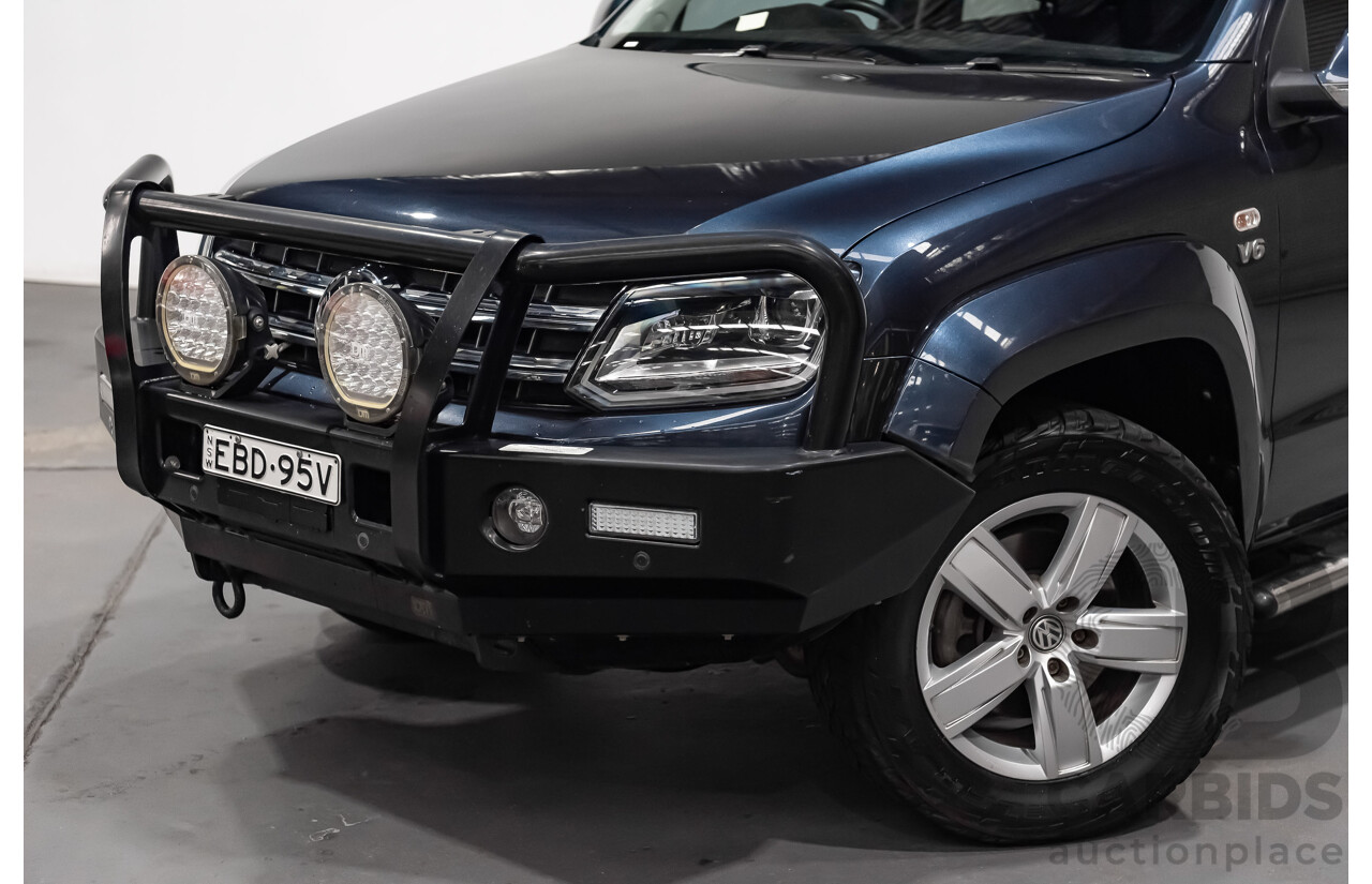 02/2019 Volkswagen Amarok TDI550 Highline V6 4Motion (4x4) 2H MY19 Dual Cab Utility Blue Metallic Turbo Diesel V6 3.0L