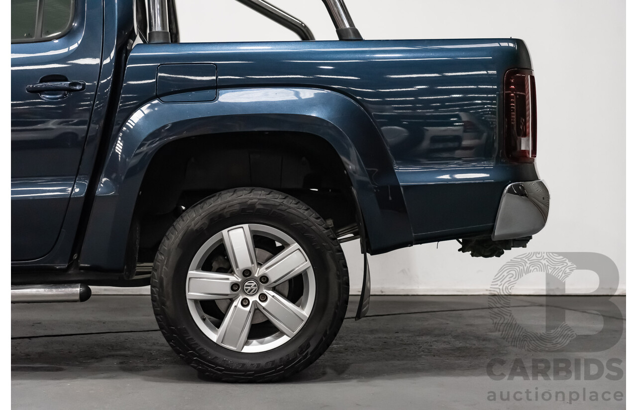 02/2019 Volkswagen Amarok TDI550 Highline V6 4Motion (4x4) 2H MY19 Dual Cab Utility Blue Metallic Turbo Diesel V6 3.0L