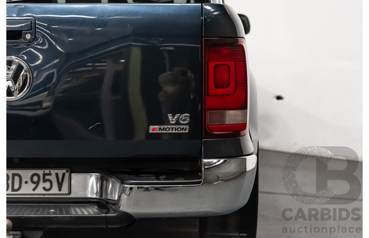 02/2019 Volkswagen Amarok TDI550 Highline V6 4Motion (4x4) 2H MY19 Dual Cab Utility Blue Metallic Turbo Diesel V6 3.0L
