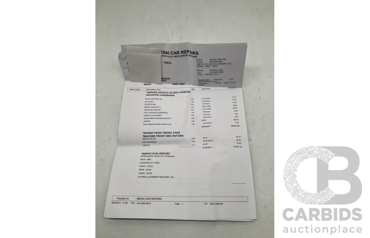 10/2008 Nissan Micra K12 5D Hatchback Blue 1.4L