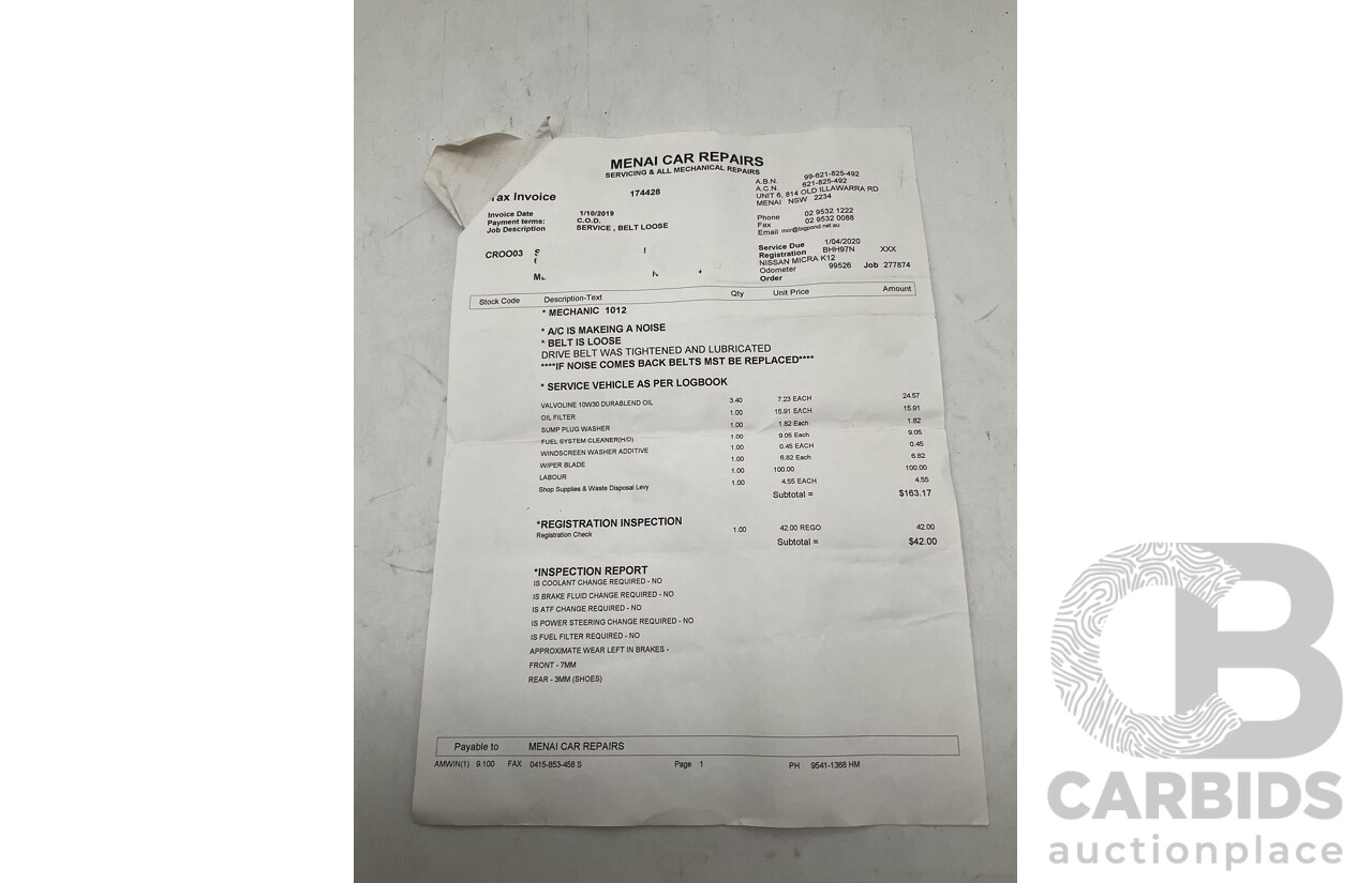 10/2008 Nissan Micra K12 5D Hatchback Blue 1.4L