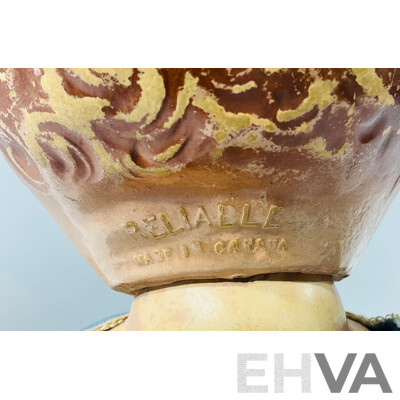 Vintage 1940 Reliable Cuddlekins Doll - All Composition, Jointed Hips, Shoulders and Neck with Blue Metal Eyes, Lashes, Painted Lower Lashes, Brown Molded Curls, Open Mouth Showing Two Teeth, Dimple on Chin,