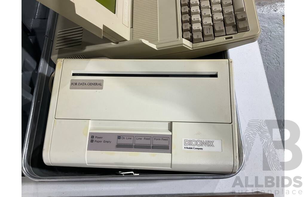 Data General One Portable Computer with Kodak Diconis Model 150 Portable Inkjet Printer