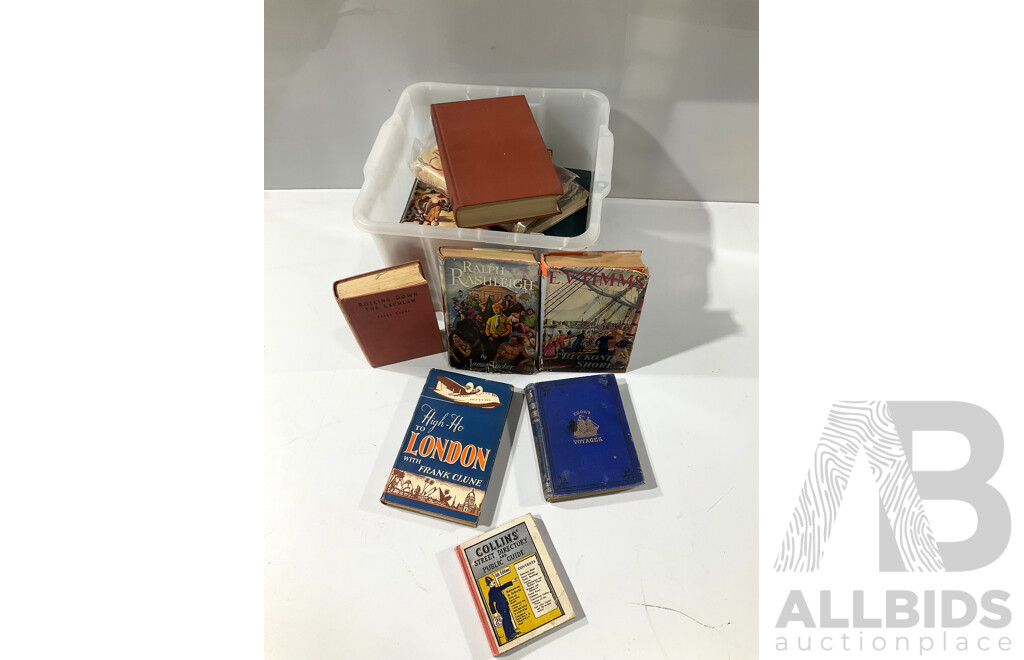 Collection Antique, Vintage & Other Books Relating to Australia Including Three Volume History of Australia 1883, Sydney From the Sky by Frank Hurley and More