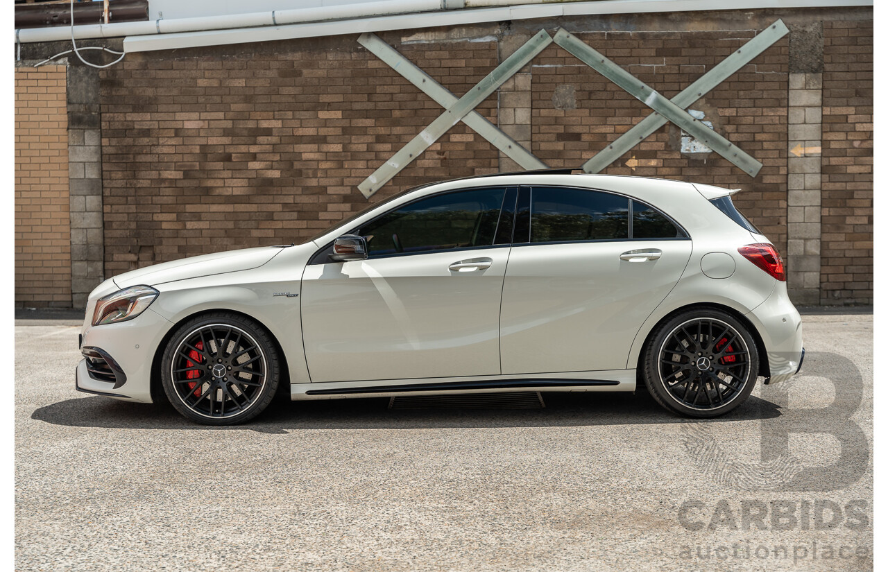 03/2017 Mercedes Benz A45 AMG (AWD) 176 4d Hatchback White Turbo 2.0L
