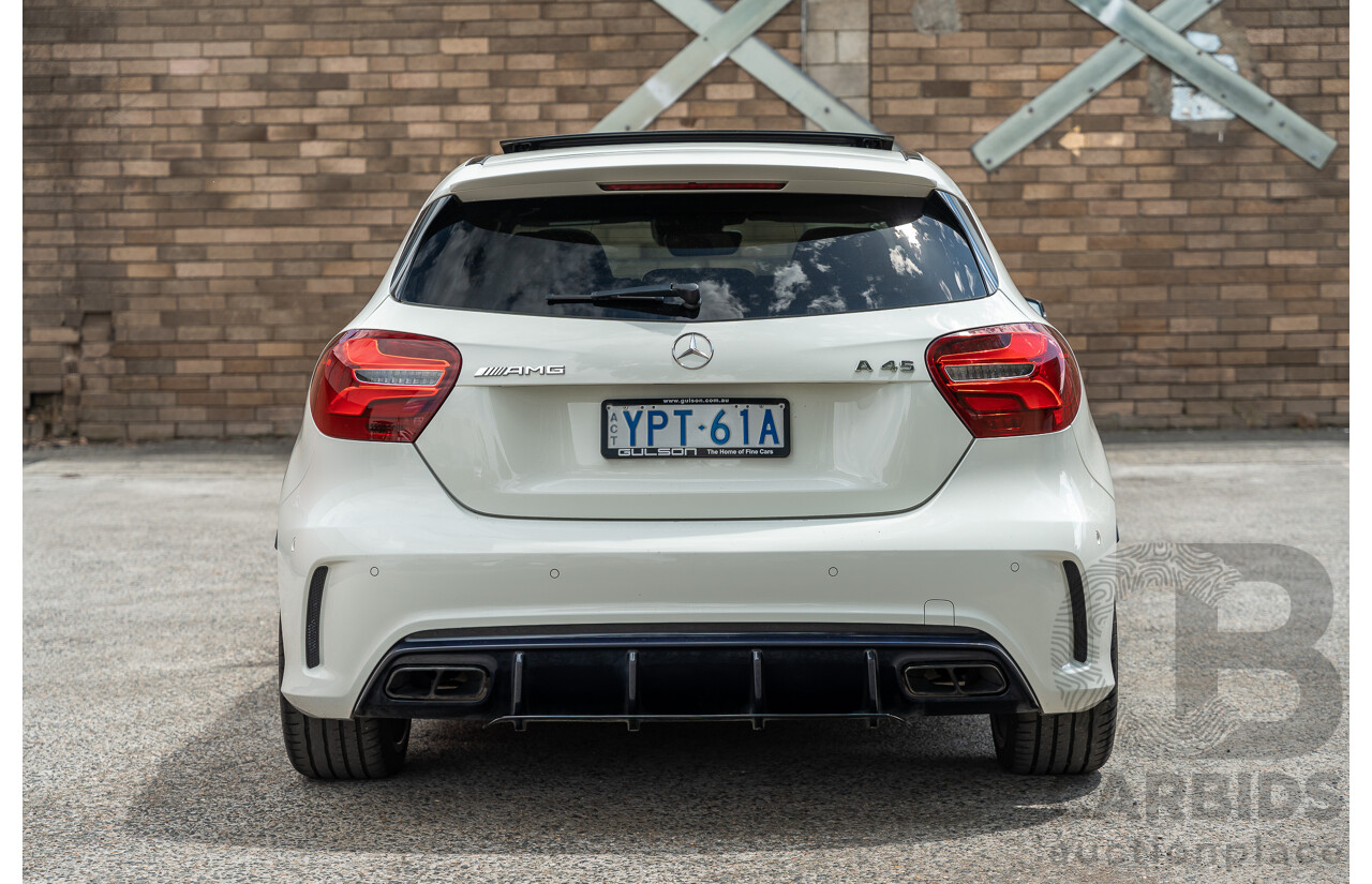 03/2017 Mercedes Benz A45 AMG (AWD) 176 4d Hatchback White Turbo 2.0L