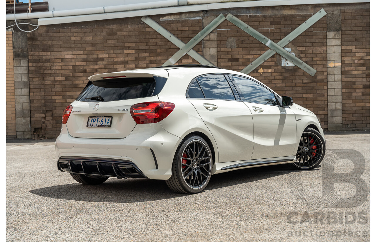 03/2017 Mercedes Benz A45 AMG (AWD) 176 4d Hatchback White Turbo 2.0L