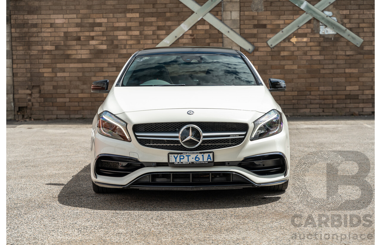 03/2017 Mercedes Benz A45 AMG (AWD) 176 4d Hatchback White Turbo 2.0L