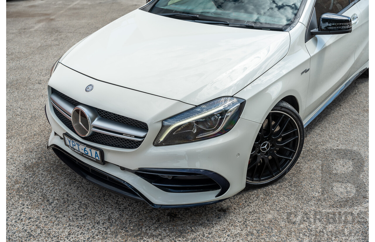 03/2017 Mercedes Benz A45 AMG (AWD) 176 4d Hatchback White Turbo 2.0L