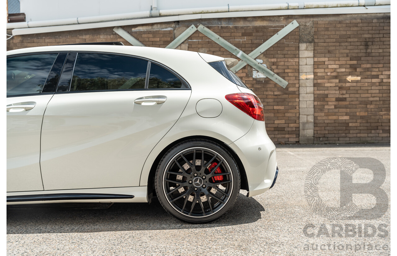 03/2017 Mercedes Benz A45 AMG (AWD) 176 4d Hatchback White Turbo 2.0L