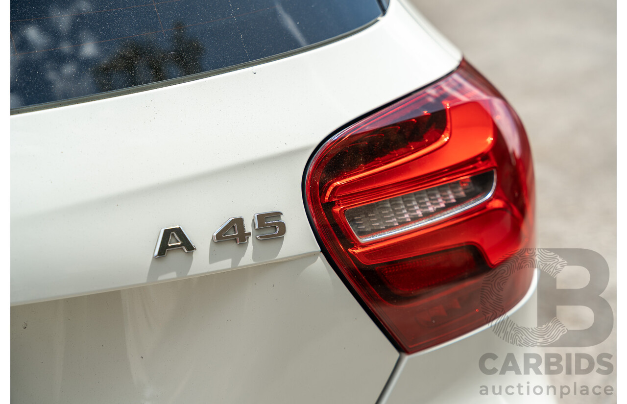 03/2017 Mercedes Benz A45 AMG (AWD) 176 4d Hatchback White Turbo 2.0L