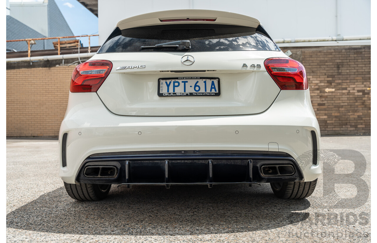 03/2017 Mercedes Benz A45 AMG (AWD) 176 4d Hatchback White Turbo 2.0L