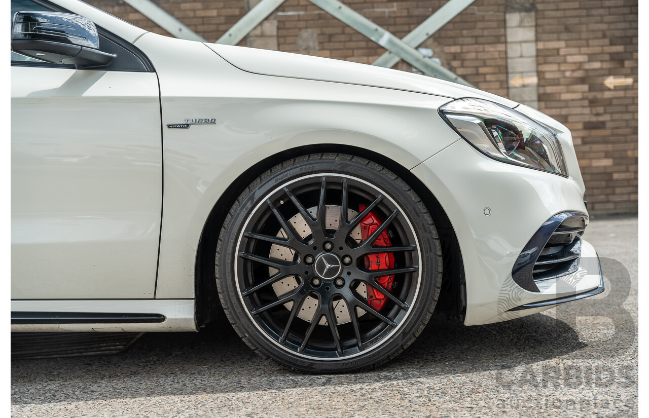03/2017 Mercedes Benz A45 AMG (AWD) 176 4d Hatchback White Turbo 2.0L