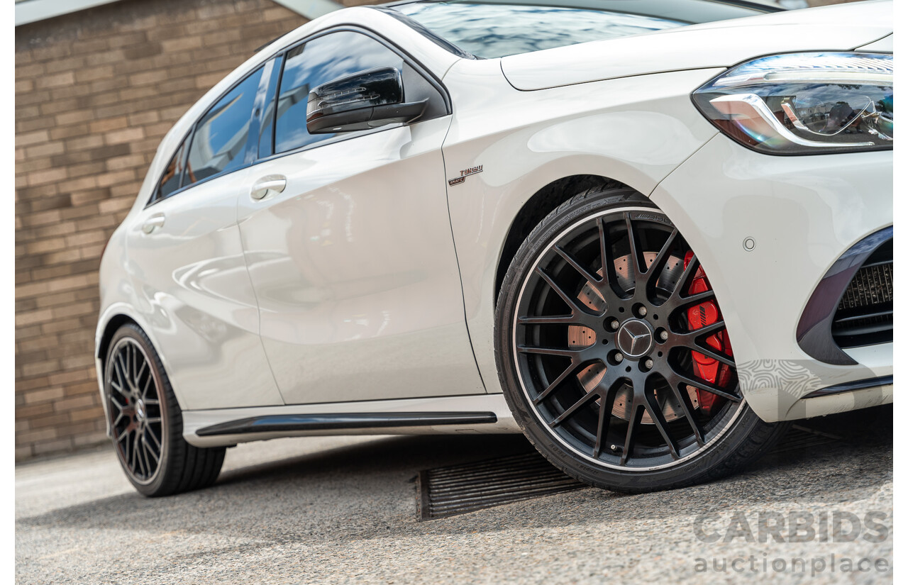 03/2017 Mercedes Benz A45 AMG (AWD) 176 4d Hatchback White Turbo 2.0L