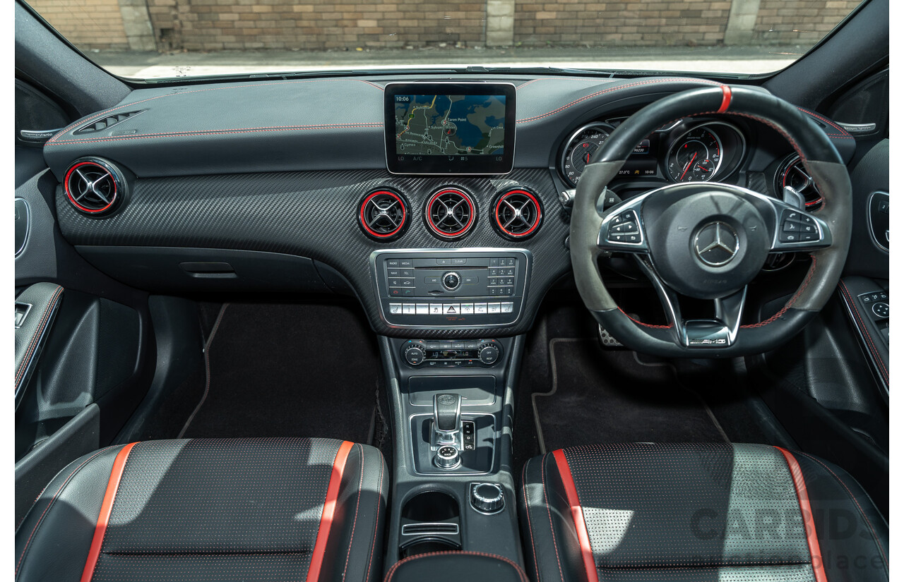 03/2017 Mercedes Benz A45 AMG (AWD) 176 4d Hatchback White Turbo 2.0L
