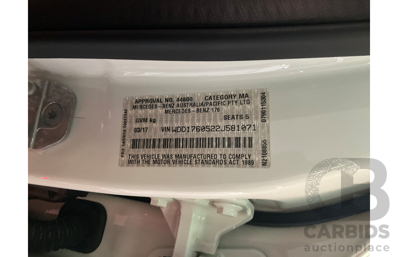 03/2017 Mercedes Benz A45 AMG (AWD) 176 4d Hatchback White Turbo 2.0L