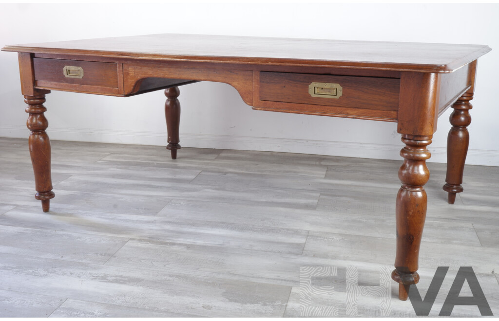 Large Antique Style Desk with Two - Lot 1508523 | EHVA