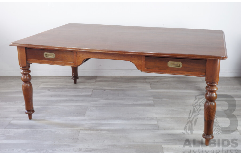 Large Antique Style Desk with Two - Lot 1508523 | ALLBIDS
