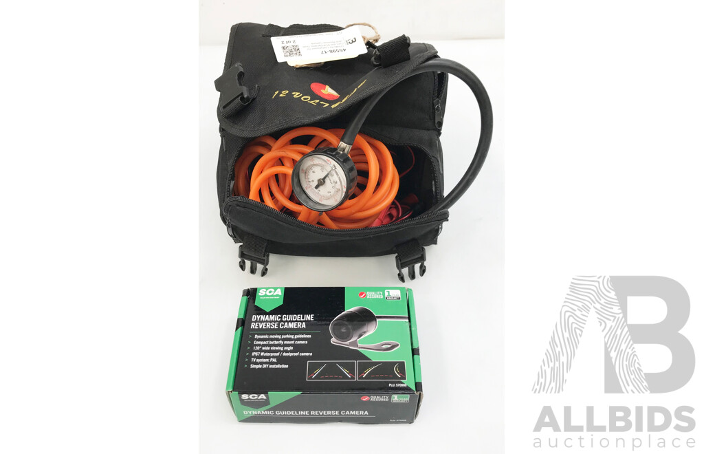 12Volts Air Compressor for Cars and SCA Dynamic Guideline Reverse Camera