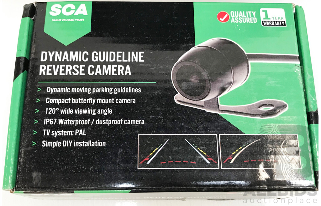 12Volts Air Compressor for Cars and SCA Dynamic Guideline Reverse Camera