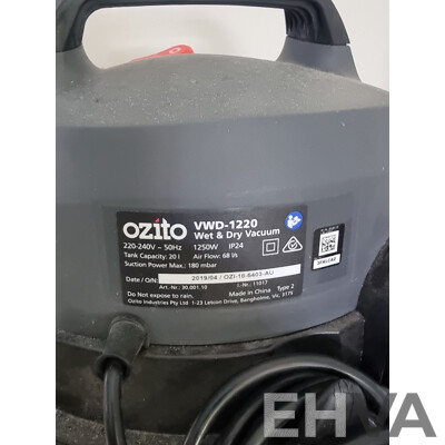 Ozito (VWD-1220) 20L Wet and Dry Vacuum Cleaner
