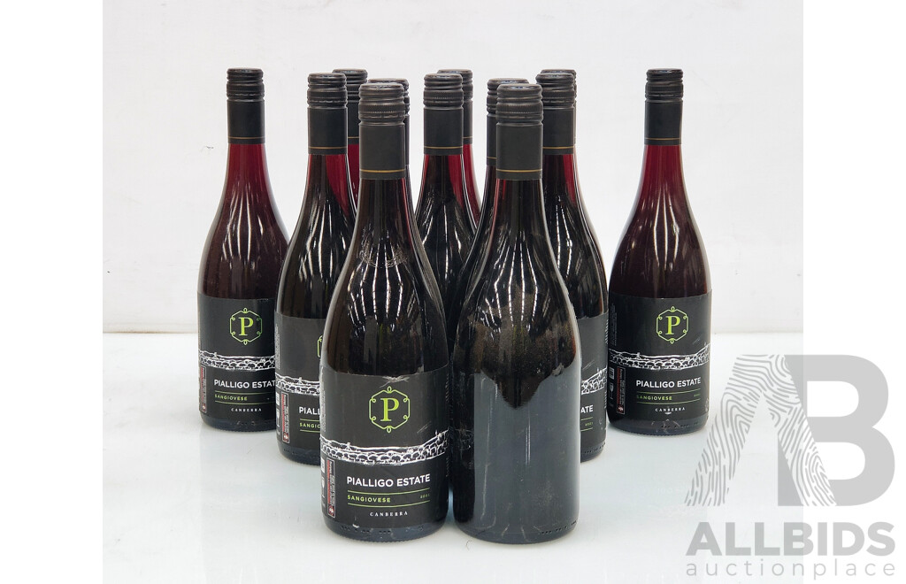 Pialligo Estate Canberra Sangiovese & Unlabelled Red Wine 750ml - Lot of 12