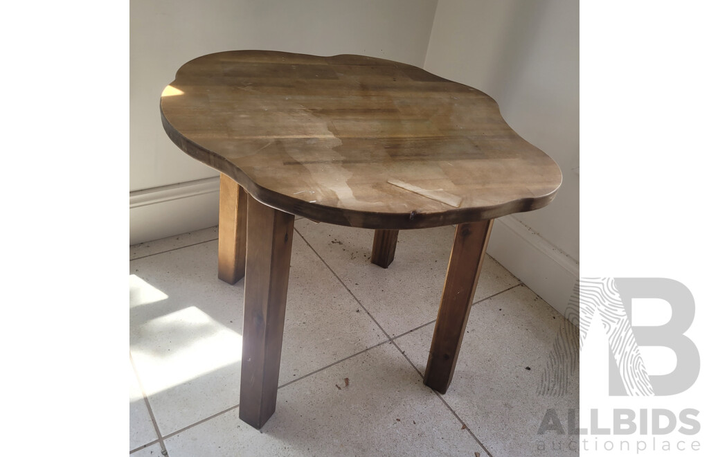 Hardwood 4 Piece Tree Table and Stools Set