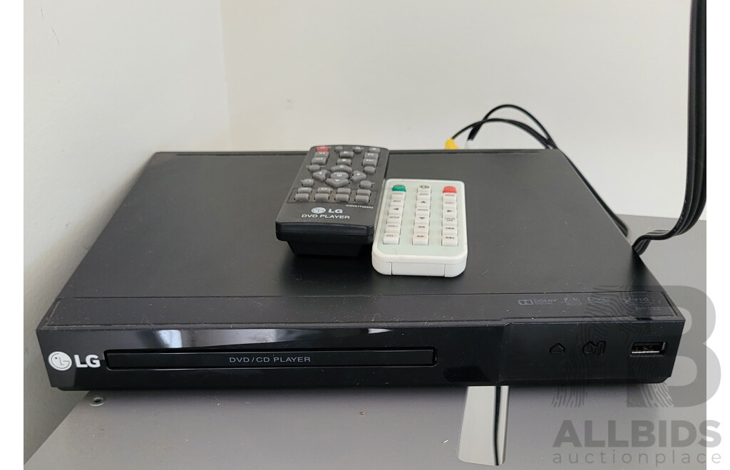 Hisense Wall Mounted Television with LG DVD Players and DVDs