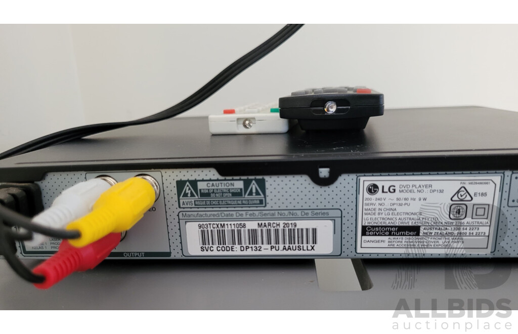 Hisense Wall Mounted Television with LG DVD Players and DVDs