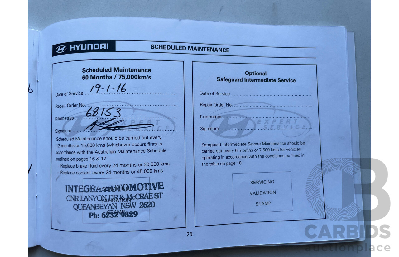 01/10 Hyundai I30 SX FWD FD MY10 5D Hatchback Blue 2.0L