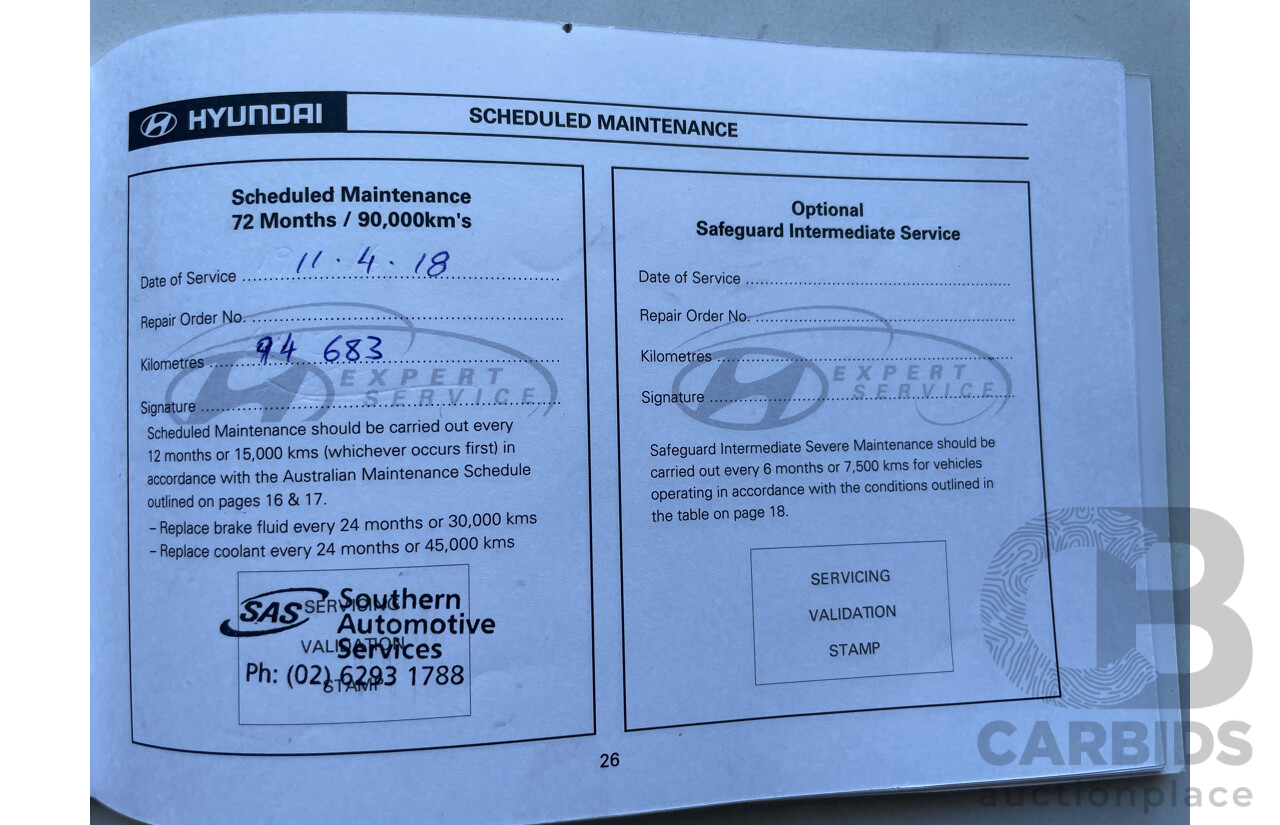 01/10 Hyundai I30 SX FWD FD MY10 5D Hatchback Blue 2.0L